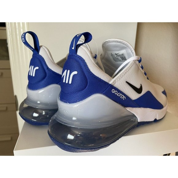 Men's Nike Air Max 270 Golf Shoes White Blue Comfort CK6483-106 - Picture 4 of 6